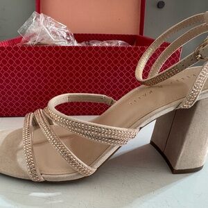 Kelly & Katie Nude Strappy Block Heels